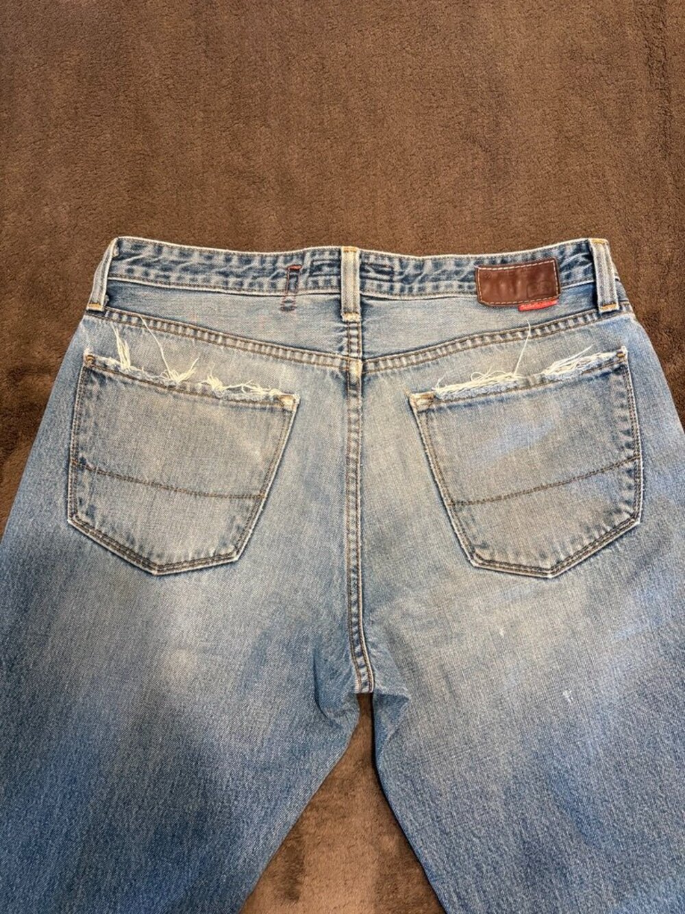 VINTAGE Big Star Cadride Distressed Straight Leg Jeans Light Wash Men's 32R